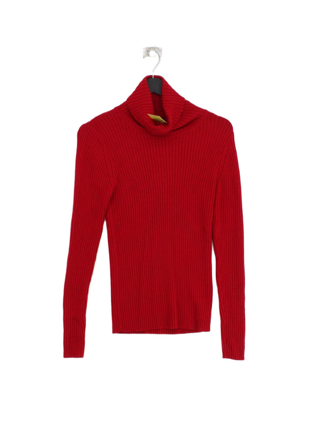 Hobbs Women's Top UK 14 Red 100% Wool