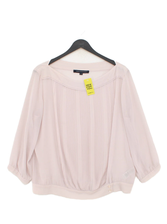 French Connection Women's Blouse UK 14 Pink 100% Polyester