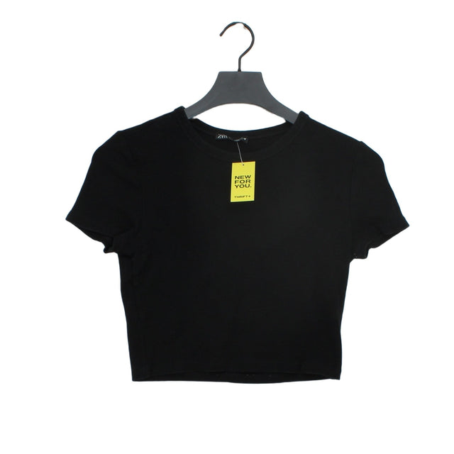 Zara Women's Top M Black Cotton with Elastane