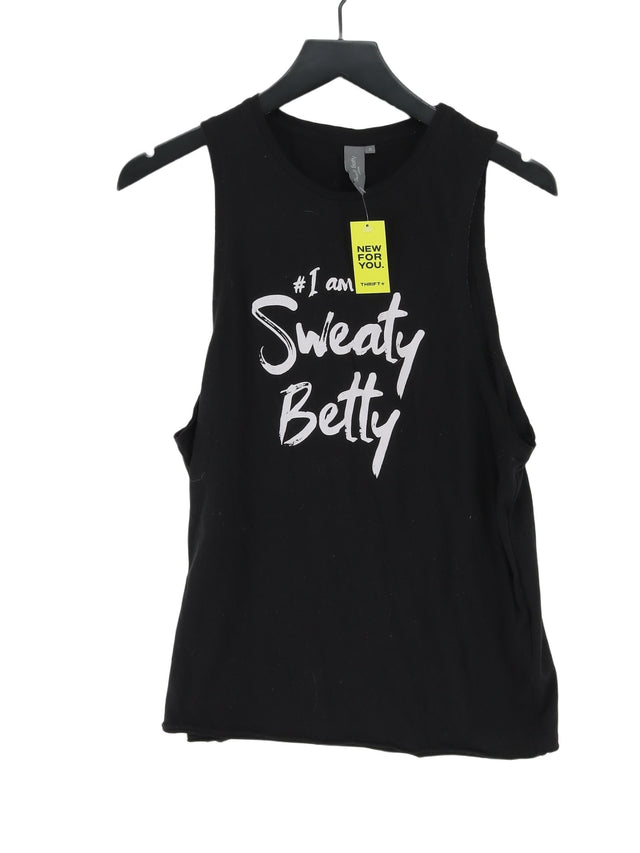 Sweaty Betty Women's T-Shirt S Black Cotton with Polyester