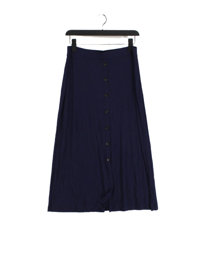 Next Women's Midi Skirt UK 12 Blue Viscose with Elastane