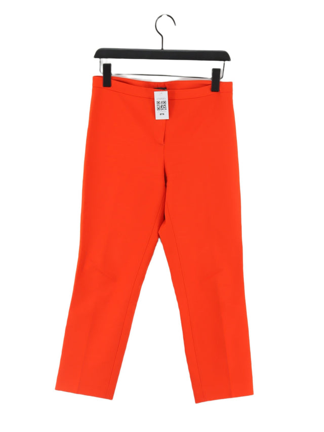 Theory Women's Suit Trousers UK 6 Orange Cotton with Elastane, Polyester