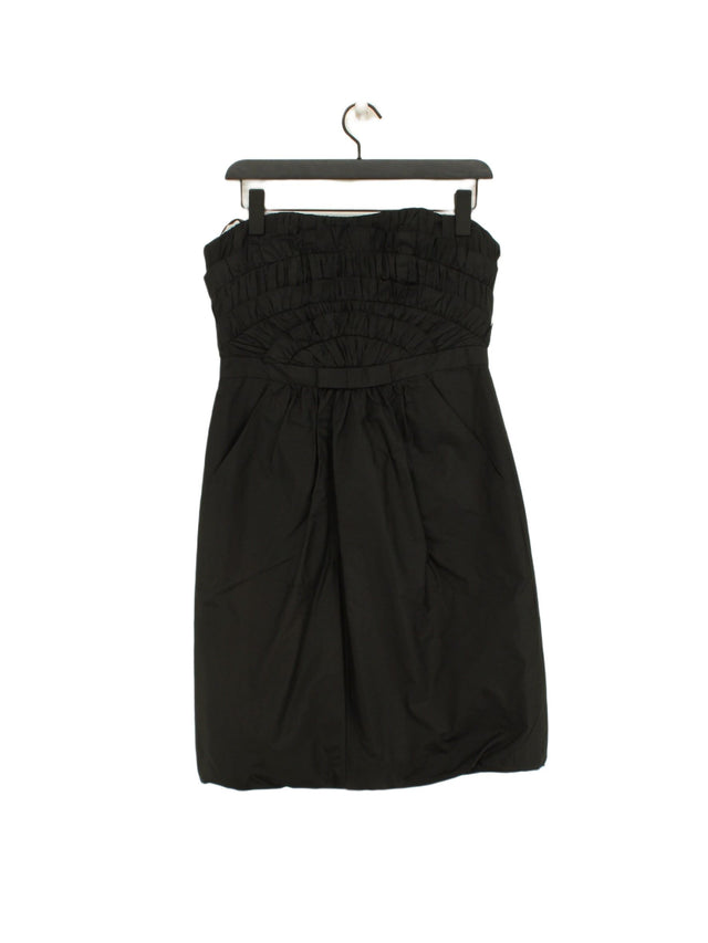 Laundry By Shelli Segal Women's Midi Dress UK 12 Black 100% Silk