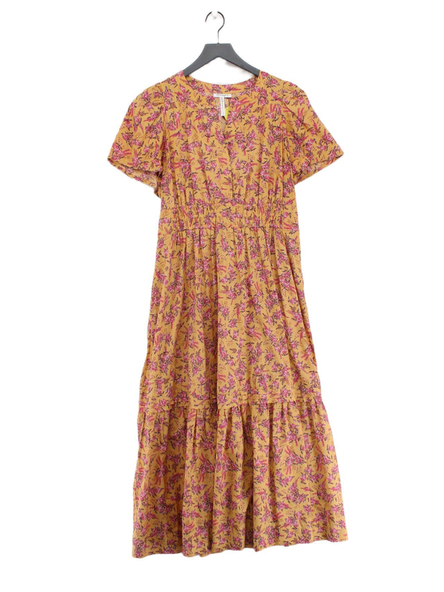 Thought Women's Maxi Dress UK 16 Orange 100% Cotton