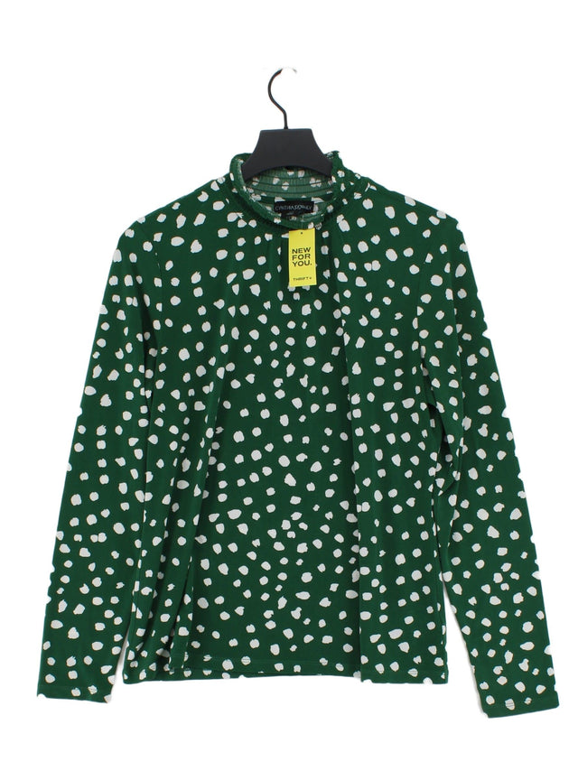 Cynthia Rowley Women's Blouse L Green Polyester with Elastane, Spandex