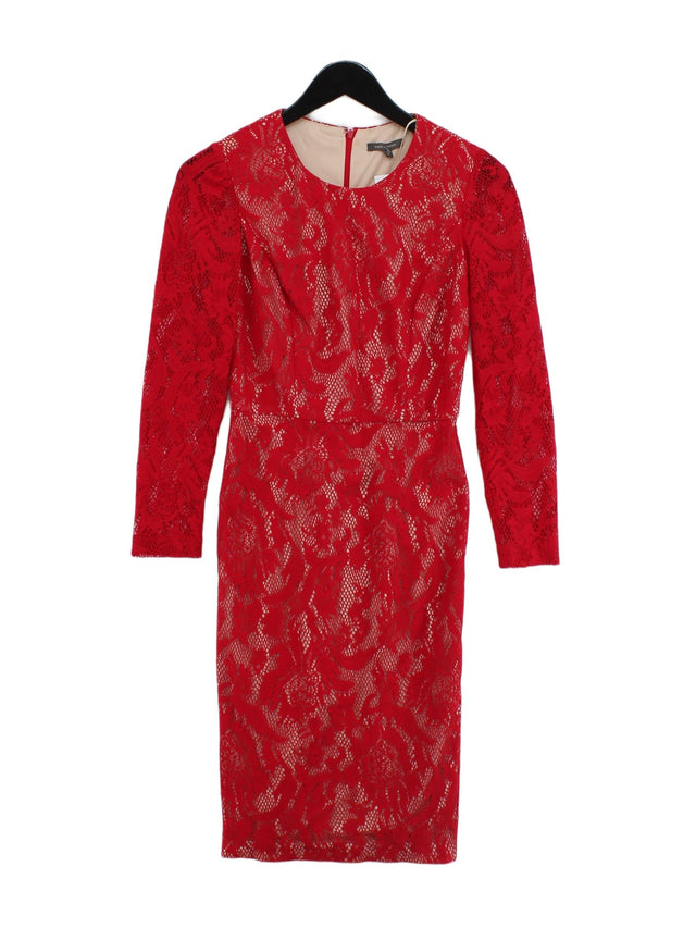 Pied A Terre Women's Midi Dress UK 8 Red 100% Polyester