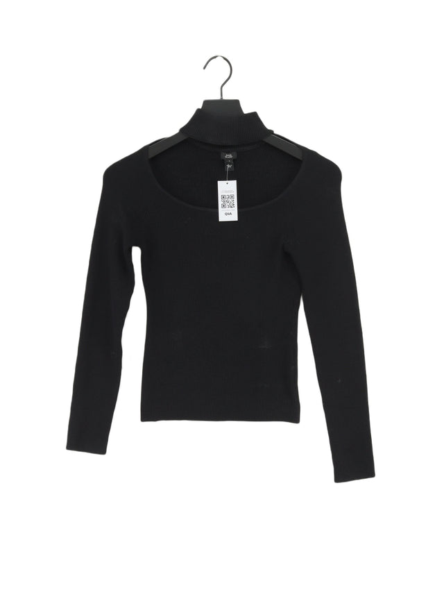 River Island Women's Top UK 8 Black Viscose with Polyamide