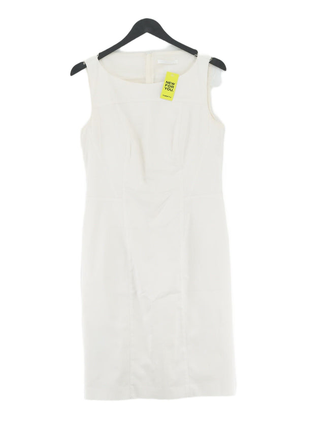 Boss Women's Midi Dress UK 10 White Cotton with Elastane