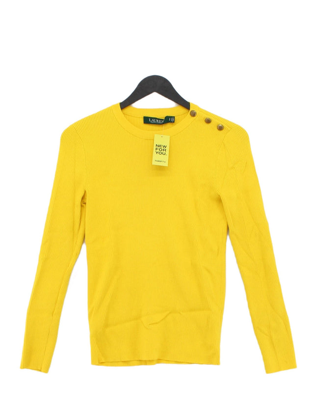 Ralph Lauren Women's Jumper S Yellow Cotton with Lyocell Modal, Nylon