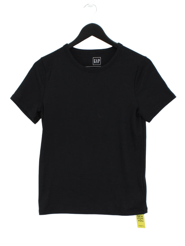 Gap Women's T-Shirt L Black Cotton with Lyocell Modal, Spandex