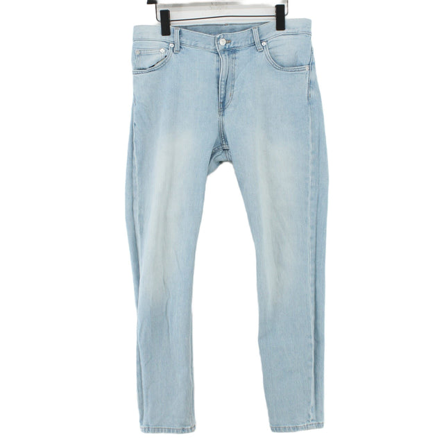 Weekday Men's Jeans W 32 in Blue Cotton with Elastane