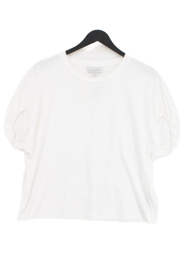 Calvin Klein Women's T-Shirt S White 100% Cotton