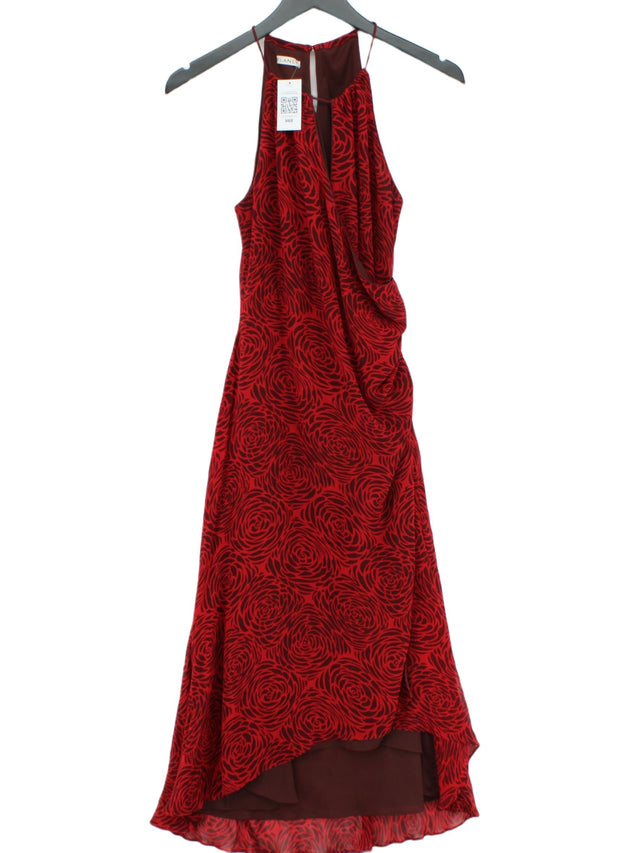 Planet Women's Midi Dress UK 12 Red Silk with Polyester
