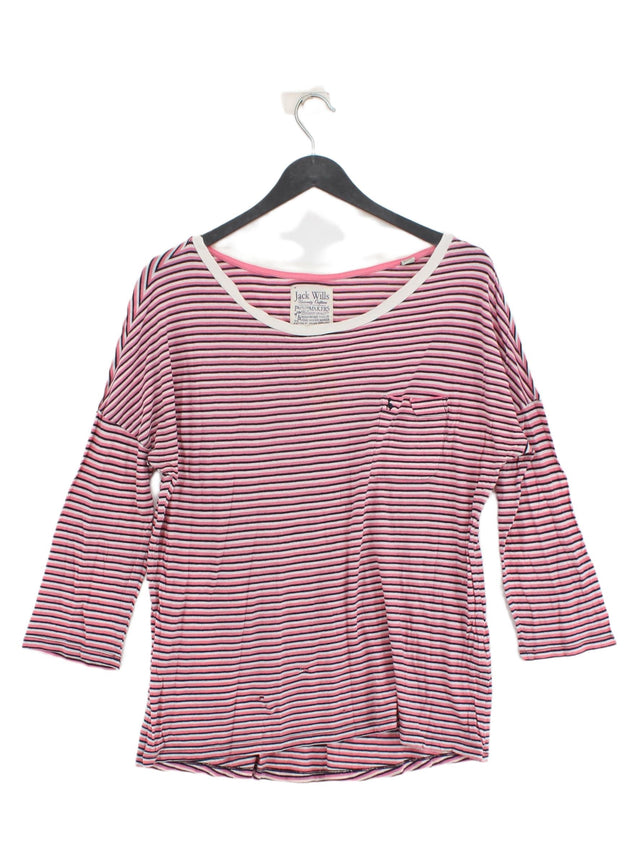 Jack Wills Women's Top UK 10 Pink Cotton with Lyocell Modal