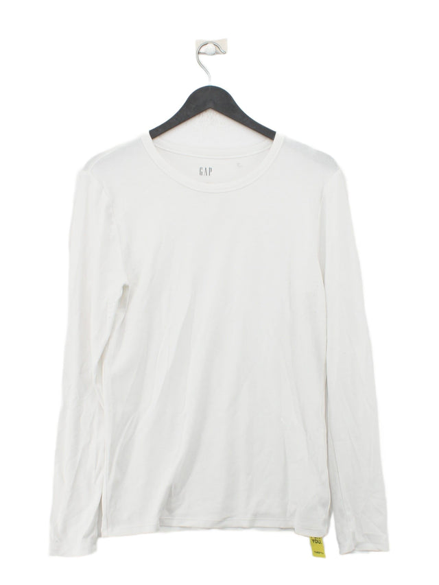 Gap Women's Top L Cream Cotton with Elastane, Lyocell Modal, Spandex