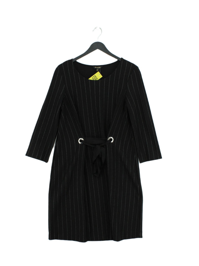 Massimo Dutti Women's Midi Dress M Black 100% Viscose
