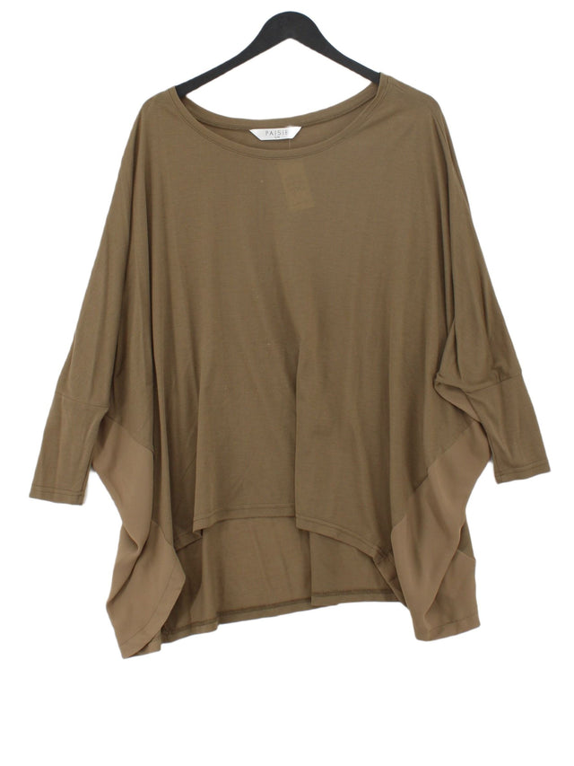 Paisie Women's Top M Brown Polyester with Cotton