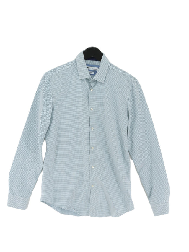 Zara Women's Shirt M Blue Cotton with Polyester