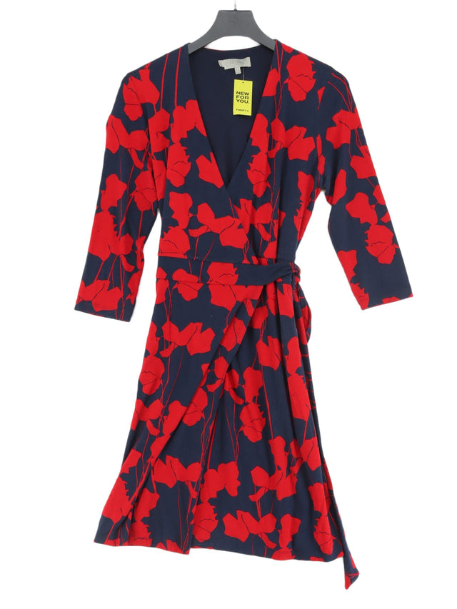 Hobbs Women's Midi Dress UK 12 Multi Viscose with Elastane, Rayon