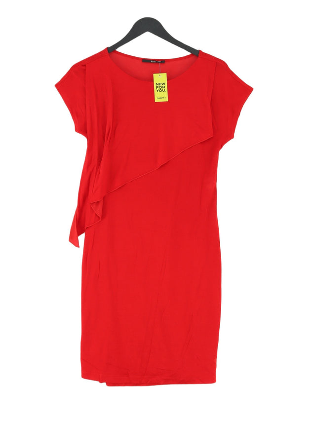 Hugo Boss Women's Midi Dress XS Red Viscose with Cotton