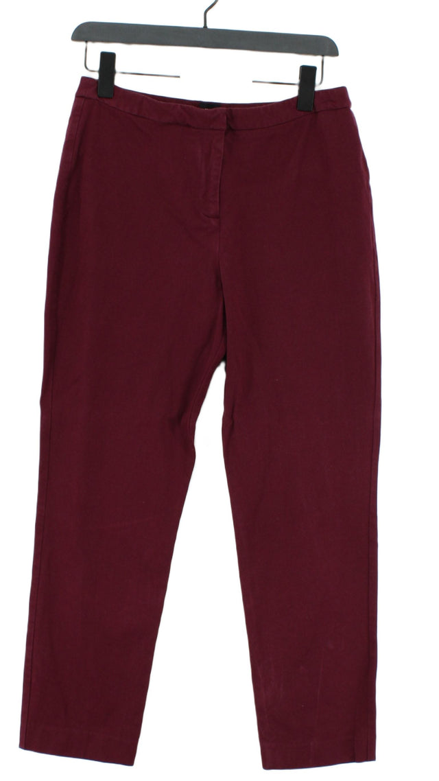 John Lewis Women's Trousers UK 12 Purple Viscose with Cotton, Elastane