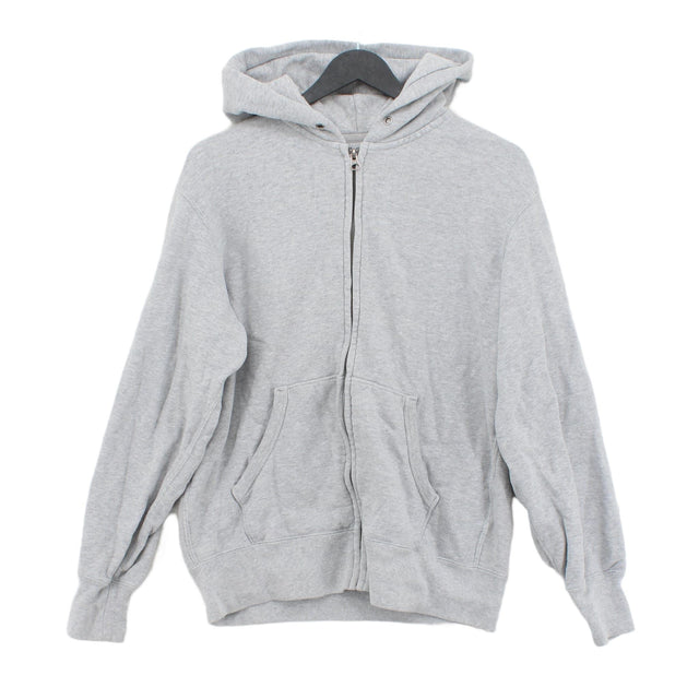 Uniqlo Women's Hoodie M Grey Cotton with Polyester