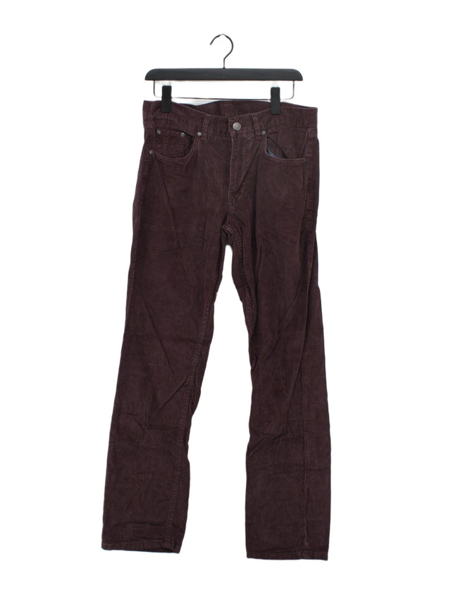 Crew Clothing Men's Trousers W 32 in Purple 100% Cotton