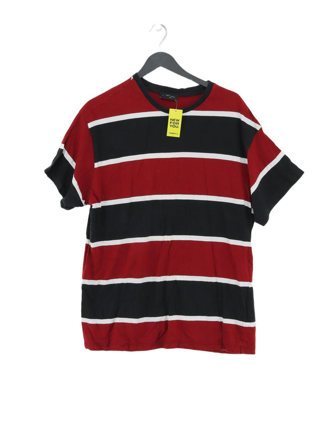 New Look Men's T-Shirt L Red Cotton with Elastane