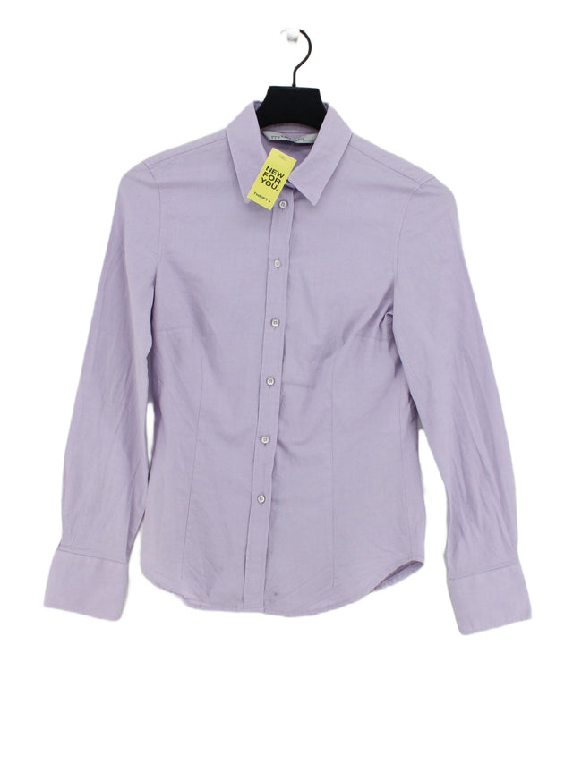 Zara Women's Shirt S Purple Cotton with Elastane
