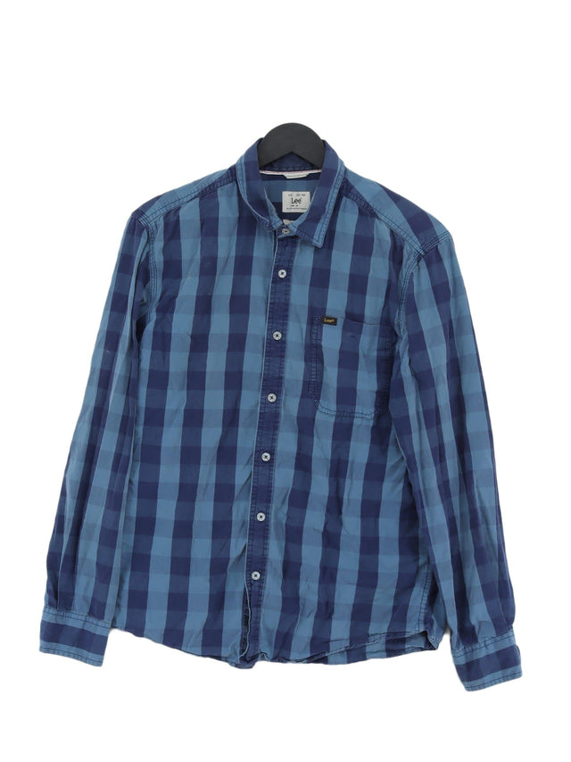 Lee Men's Shirt M Blue 100% Cotton