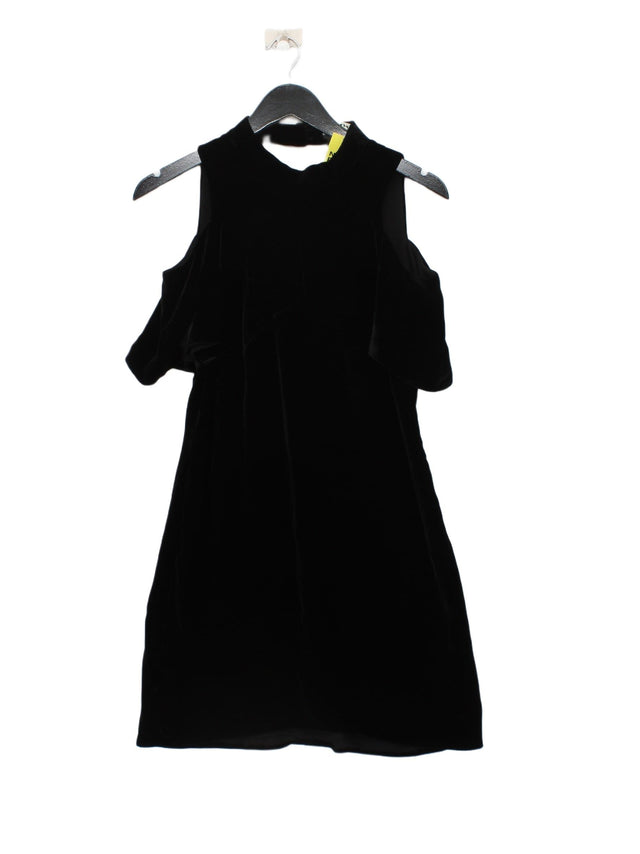 Whistles Women's Mini Dress UK 8 Black Viscose with Polyester, Silk