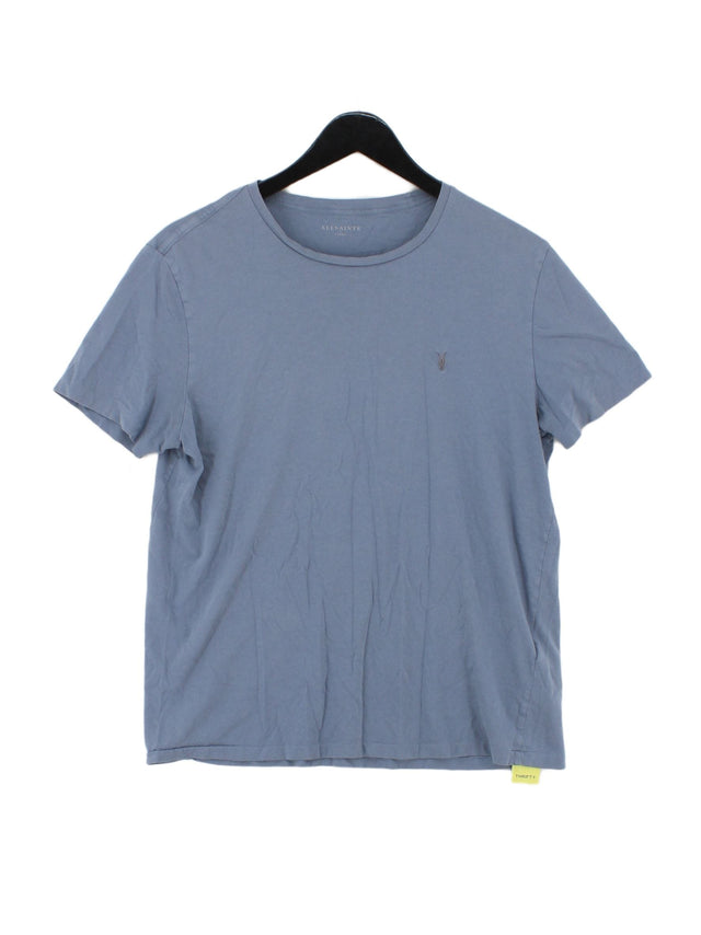 AllSaints Men's T-Shirt L Blue Cotton with Other