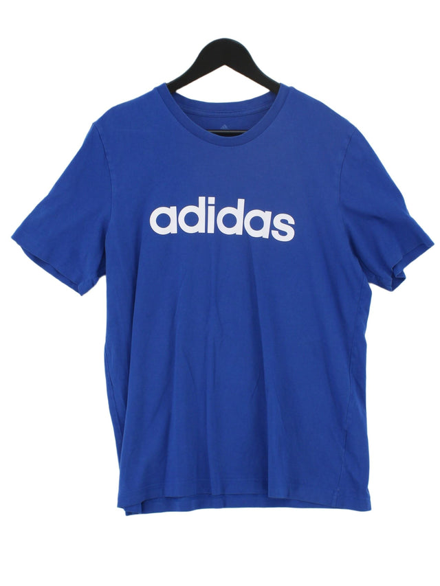 Adidas Men's T-Shirt S Blue 100% Cotton