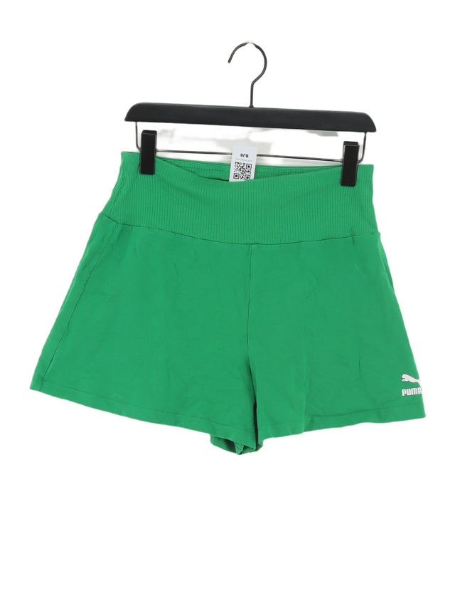 Puma Women's Shorts L Green Cotton with Elastane, Polyester