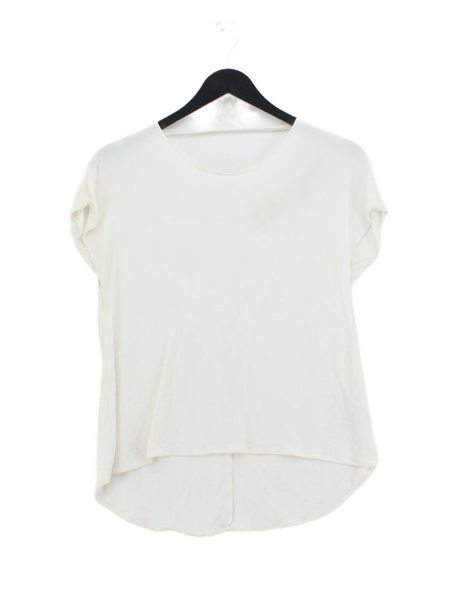 Zara Basic Women's Top XS White Polyester with Elastane