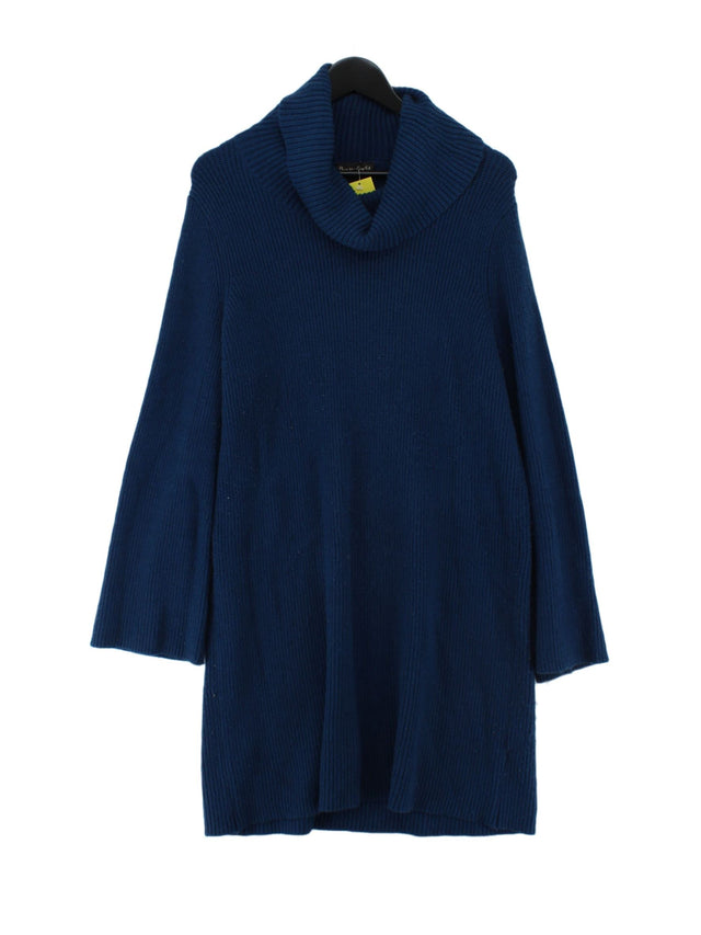 Phase Eight Women's Midi Dress M Blue Viscose with Nylon, Polyester