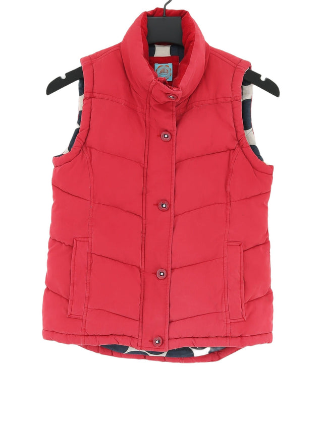 Joules Women's Coat UK 8 Red Cotton with Polyamide