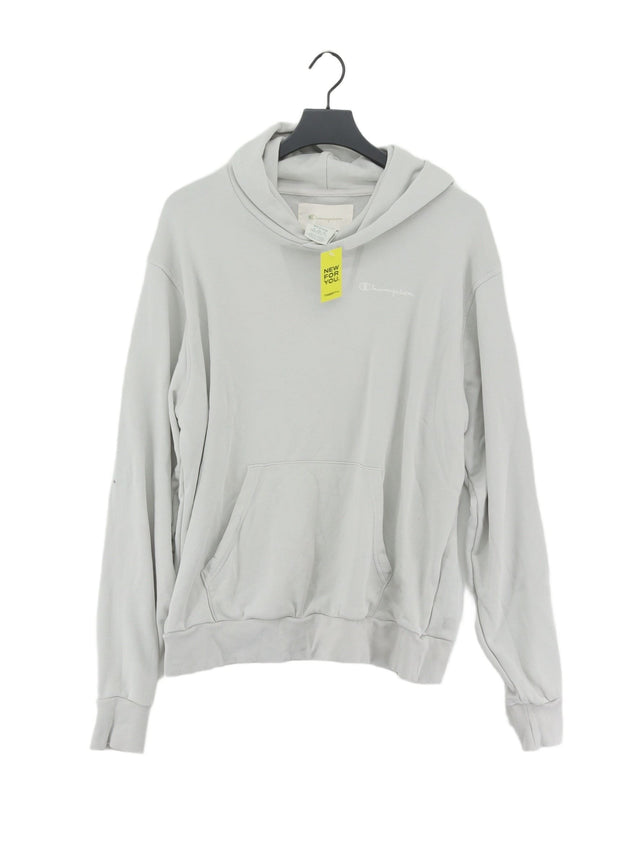 Champion Men's Hoodie M Grey Cotton with Polyester