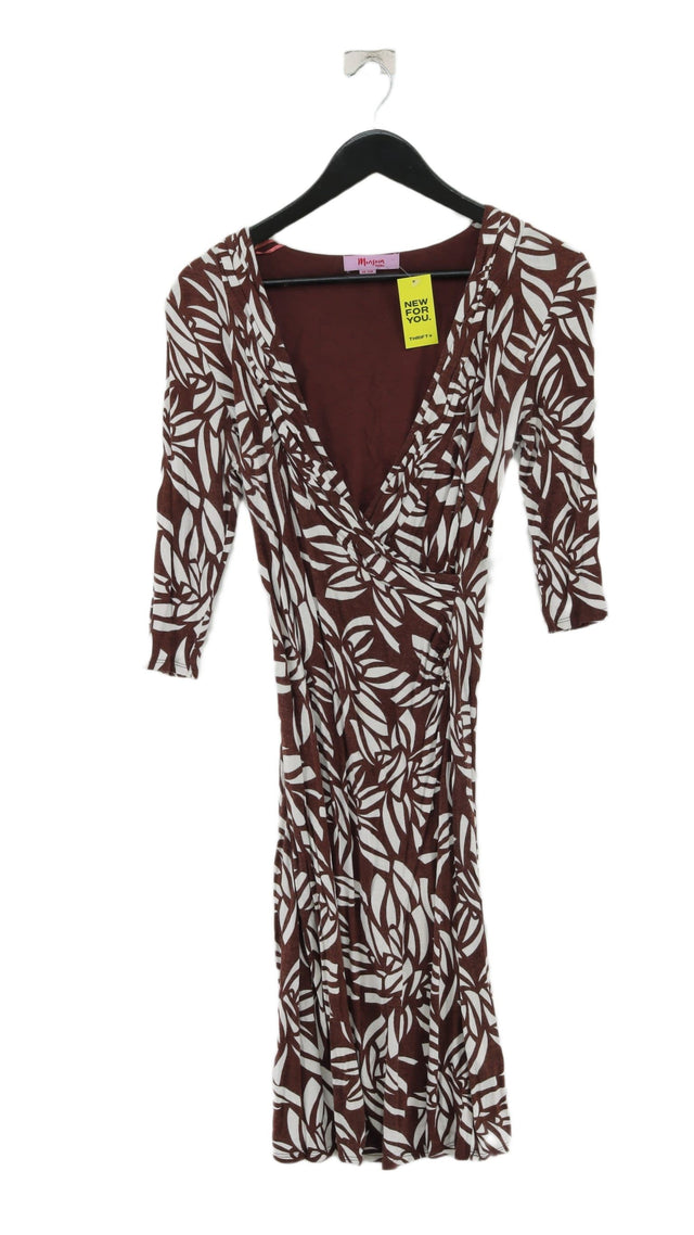 Monsoon Women's Midi Dress UK 10 Brown 100% Viscose