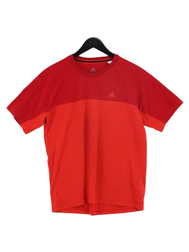 Adidas Women's T-Shirt M Orange Cotton with Polyester