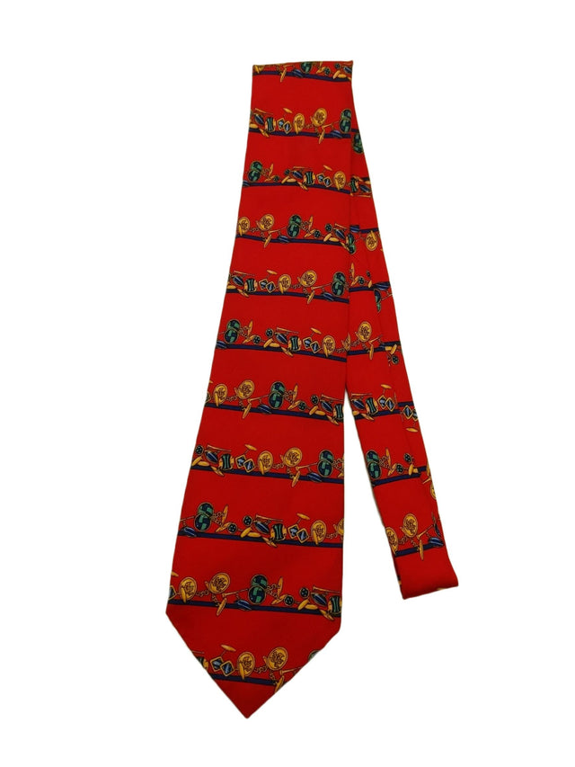 Harrods Men's Tie Red 100% Silk