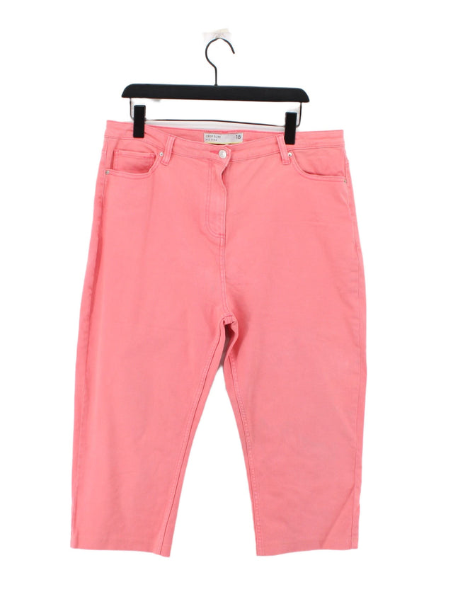 Next Women's Jeans UK 18 Pink Cotton with Elastane