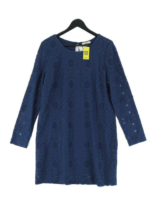 Darling Women's Midi Dress UK 16 Blue Cotton with Nylon, Polyester