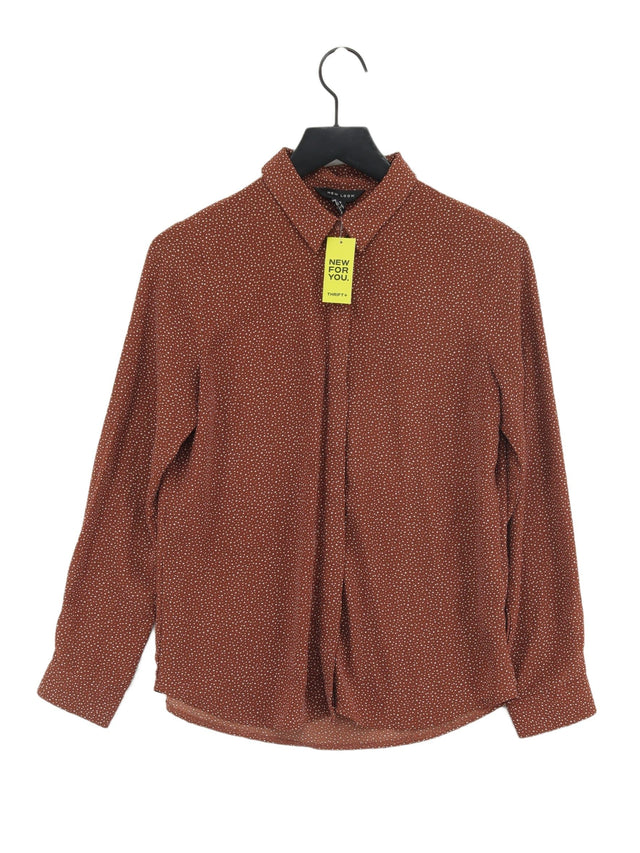 New Look Women's Shirt L Brown 100% Polyester