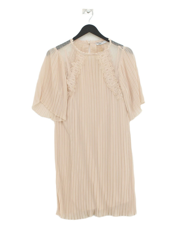 Zara Women's Midi Dress S Tan 100% Polyester