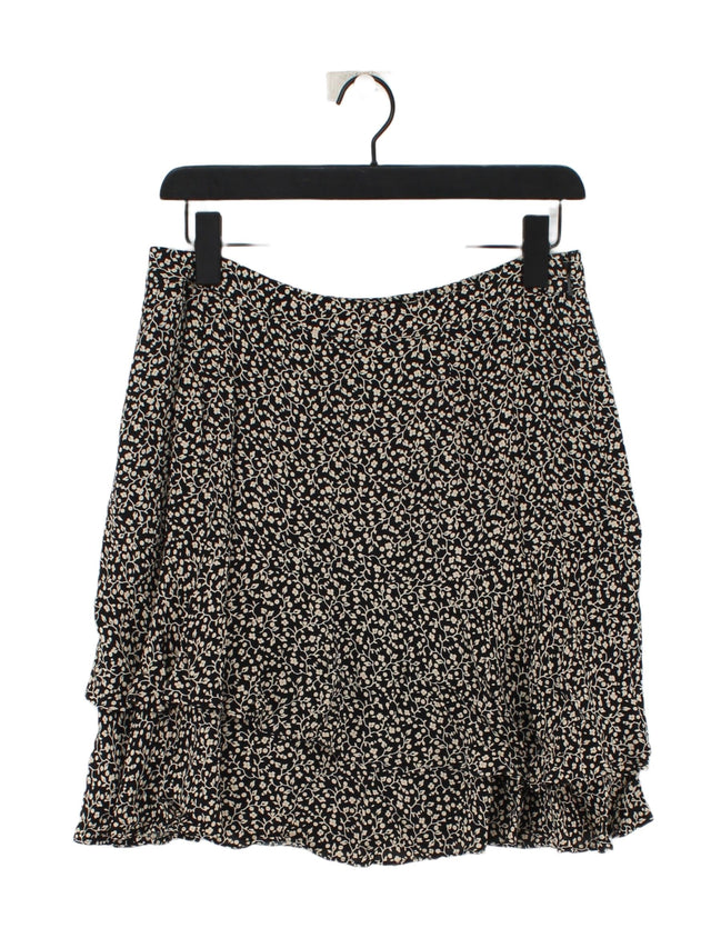 Whistles Women's Mini Skirt UK 12 Black Viscose with Polyester