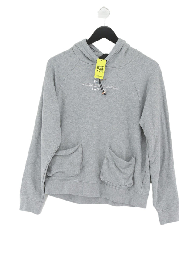 Nike Women's Hoodie S Grey Cotton with Polyester