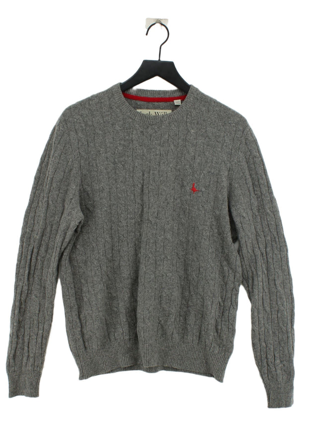 Jack Wills Men's Jumper M Grey 100% Wool