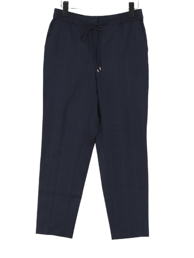 Massimo Dutti Women's Suit Trousers UK 10 Blue 100% Wool