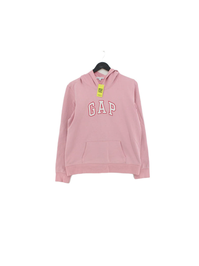 Gap Women's Hoodie M Pink Cotton with Elastane, Polyester
